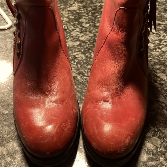 Chio Kissfall red leather boots made in Spain - Picture 6 of 7